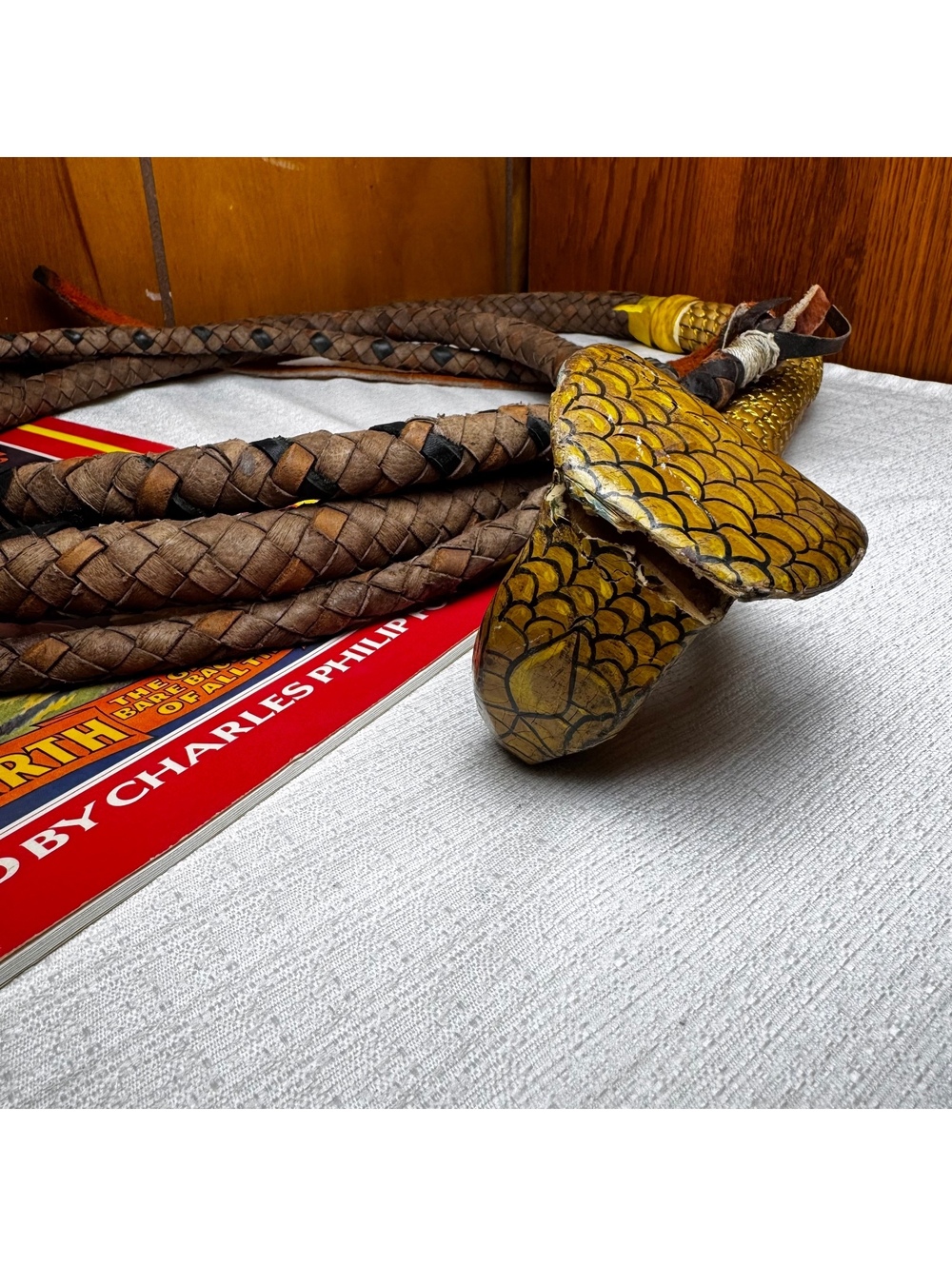 Authentic Ringling Bros Barnum Bailey Cobra Handle Lion Tamer Circus Whip - Picture 13 of 15